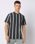 Men Striped Regular Fit Crew-Neck T-Shirt