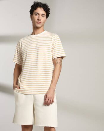 Men Striped Regular Fit Crew-Neck T-Shirt