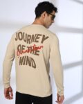 Men Typographic Print Relaxed Fit Crew-Neck T-Shirt