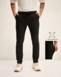 Men Ribbed Relaxed Fit Pleated-Front Trousers