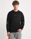 Men Zip-Font Regular Fit Hoodie
