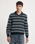 Men Regular Fit Striped Polo T-Shirt