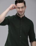 Floral Print Slim Shirt with Patch Pocket