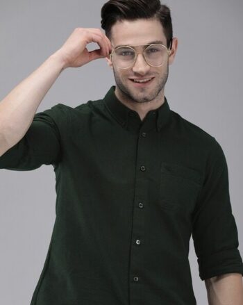 Floral Print Slim Shirt with Patch Pocket