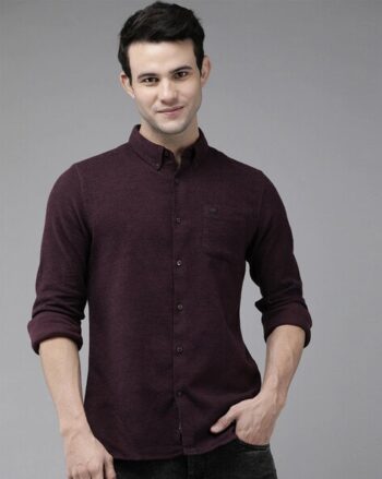Men Spread Collar Regular Fit Shirt