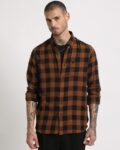 Men Spread Collar Slim Fit Shirt