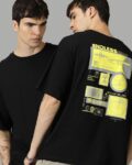 Men Typographic Print Crew-Neck Oversized T-Shirt