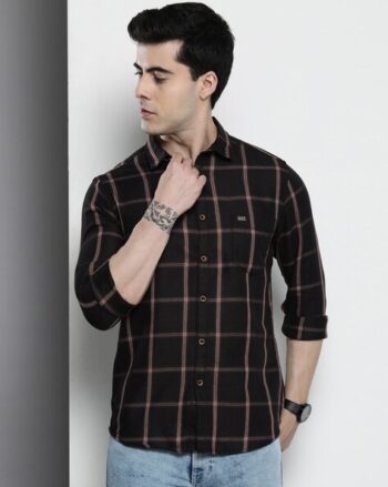 Cotton Shirt with Spread Collar