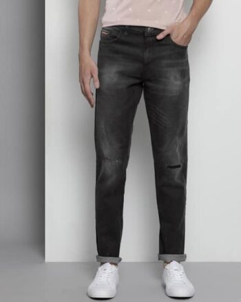 Mid-Wash Slim Jeans