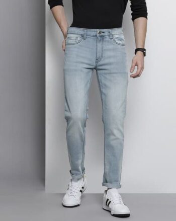 Mid-Wash Slim Fit Jeans