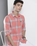 Men Striped Loose Fit Shirt with Spread Collar