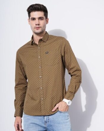 All Over Print Poplin Button Down Shirt