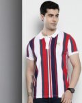 Men Striped Slim Fit Polo T-Shirt