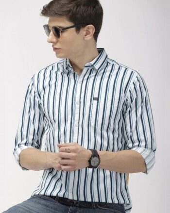 Men Shirt with Spread Collar