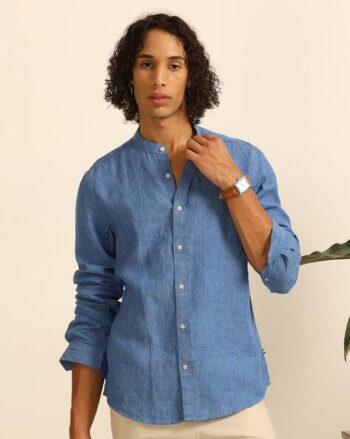 Striped Slim Fit Shirt with Patch Pocket