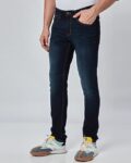 Men Lightly Washed Slim Fit Jeans with 5-Pocket Styling