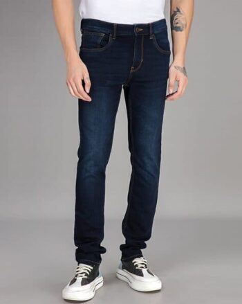 Men Slim Fit Jeans with Insert Pocket