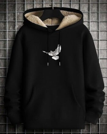 Men Hooded Sweatshirt with Patch Pocket