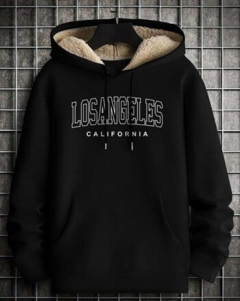 Men Typographic Print Regular Fit Hoodie