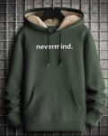 Men Regular Fit Typographic Print Hoodie with Drawstrings
