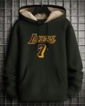 Men Patterned Relaxed Fit Hoodie with Kangaroo Pocket