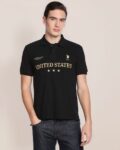 Typographic Embroidered Slim Fit Polo T-Shirt