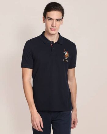 Embroidered Logo Slim Fit Polo T-Shirt