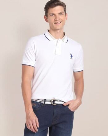 Embroidered Logo Slim Fit Polo T-shirt