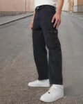 Men Loose Fit Non-Stretchable 6 Pockets Cargo Jeans