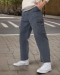 Men Loose Fit Non-Stretchable 6 Pockets Cargo Jeans