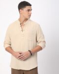 Men Mandarin Slim Fit Short Kurta