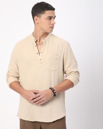 Men Mandarin Slim Fit Short Kurta