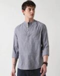 Men Slim Fit Stripes Short Kurta