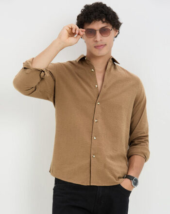 Men Floral Slim Fit Shirt with Spread Collar