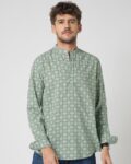 Men Printed Slim Fit Short Kurta