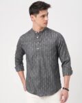 Men Striped Slim Fit Short Kurta