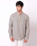 Men Stripes Short Kurta