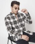 Men Slim Fit Shirt with Button-Down Collar