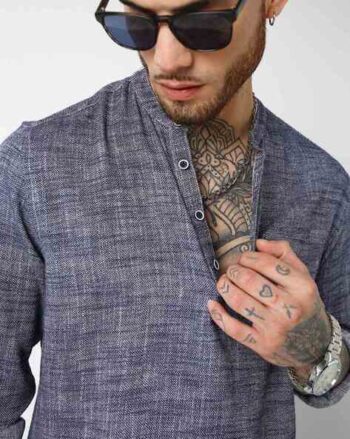 Mandarin Collar Kurta with Full Sleeves