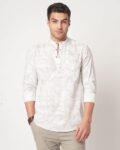 Men Self-design Short Kurta