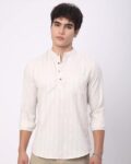 Men Striped Slim Fit Short Kurta