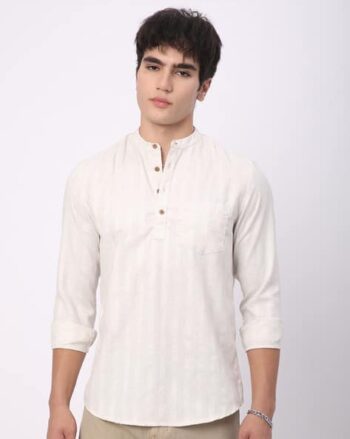 Men Striped Slim Fit Short Kurta