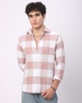 Windowpane Checks Slim Fit 60'S Giza Cotton Shirt