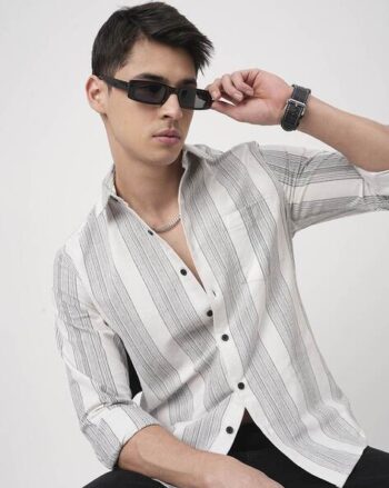 Cotton Shirt with Button-Down Collar