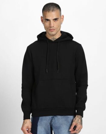 Men Long Sleeve Regular Fit Hooded T-Shirt