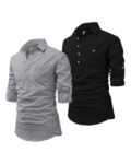 Pack of 2 Men Slim Fit Short Kurtas