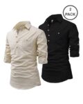 Pack of 2 Short Kurtas with Patch Pocket