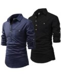 Men Pack of 2 Slim Fit Short Kurtas