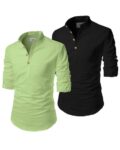 Pack of 2 Men Slim Fit Short Kurtas