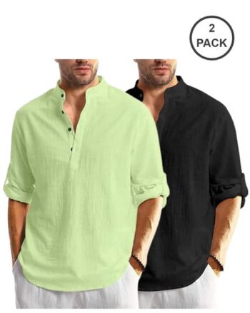 Pack of 2 Men Slim Fit Short Kurta